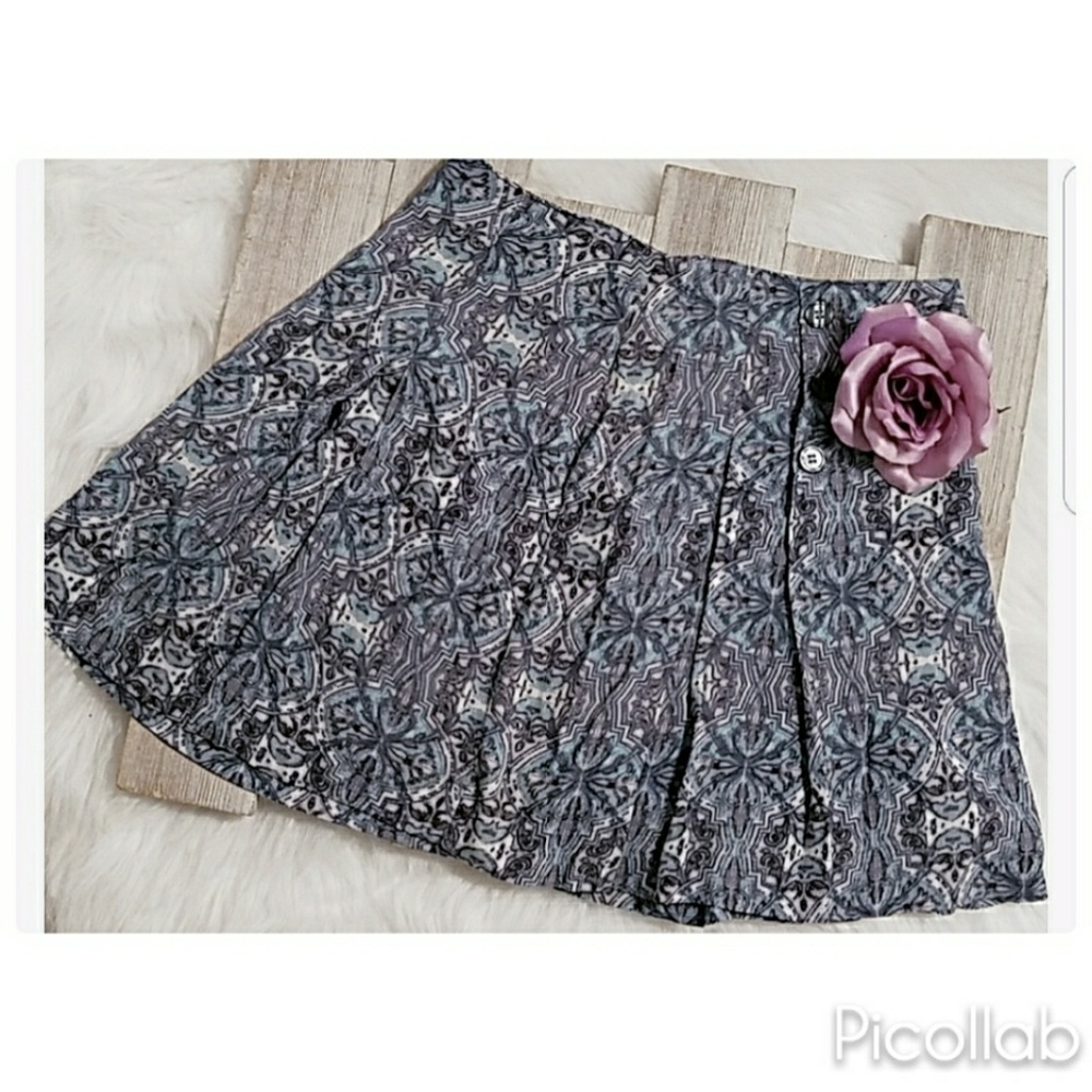 Free People Purple/Blue Pleated Mini-skirt - Picture 2 of 4